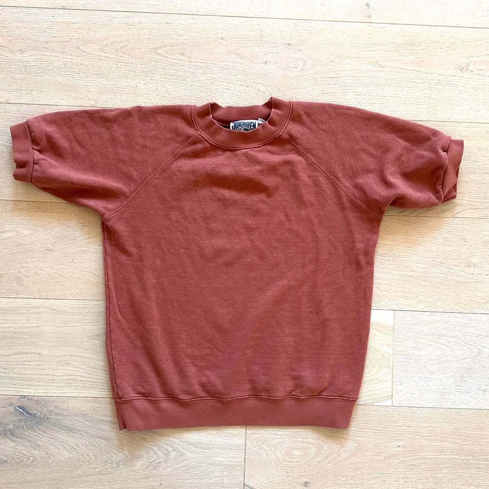 Jungmaven Short Sleeve Sweatshirt in Terracotta- M